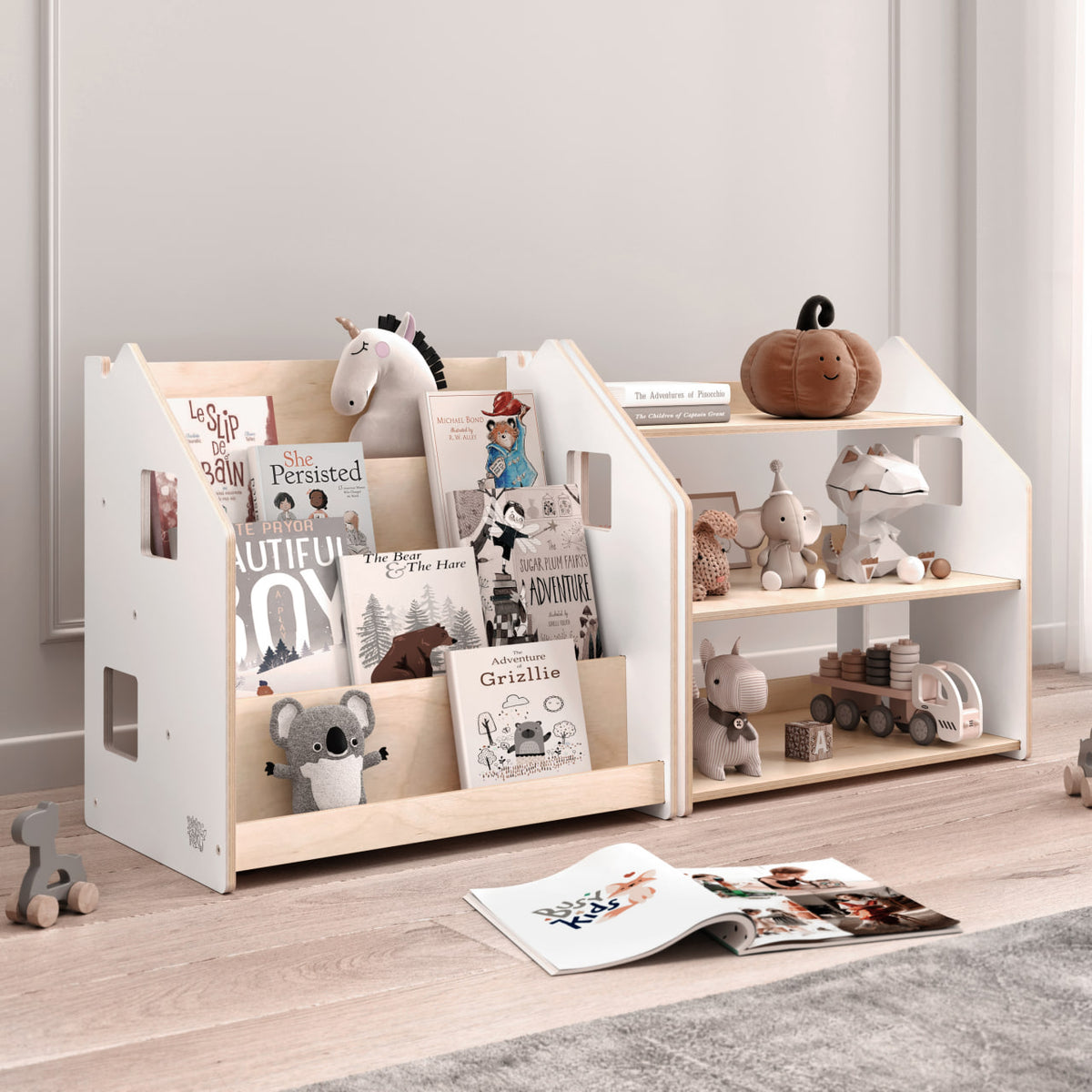 Scaffale Portagiochi Bluey Per Bambini - Con 6 Scatole In Tessuto, Dimensioni 60x63,5x30 Cm