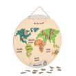 BusyKids mappa del mondo in legno con figure magnetiche di animali