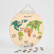 BusyKids mappa del mondo in legno con figure magnetiche di animali