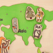 BusyKids mappa del mondo in legno con figure magnetiche di animali