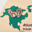 BusyKids mappa del mondo in legno con figure magnetiche di animali