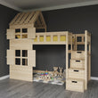 BusyKids Letto a soppalco GALAXY-HOUSE con mezzo tetto e scala contenitore 90 x 200 cm