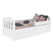 Letto per bambini FELIX con barriera protettiva e cassetto contenitore - 160 x 80 cm
