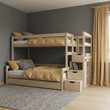 Letto a castello BusyKids LUMI-MAX con scala contenitore 90 x 200 / 120 x 200 cm
