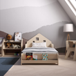 Letto Montessori evolutivo con LED illuminazione a forma di casa