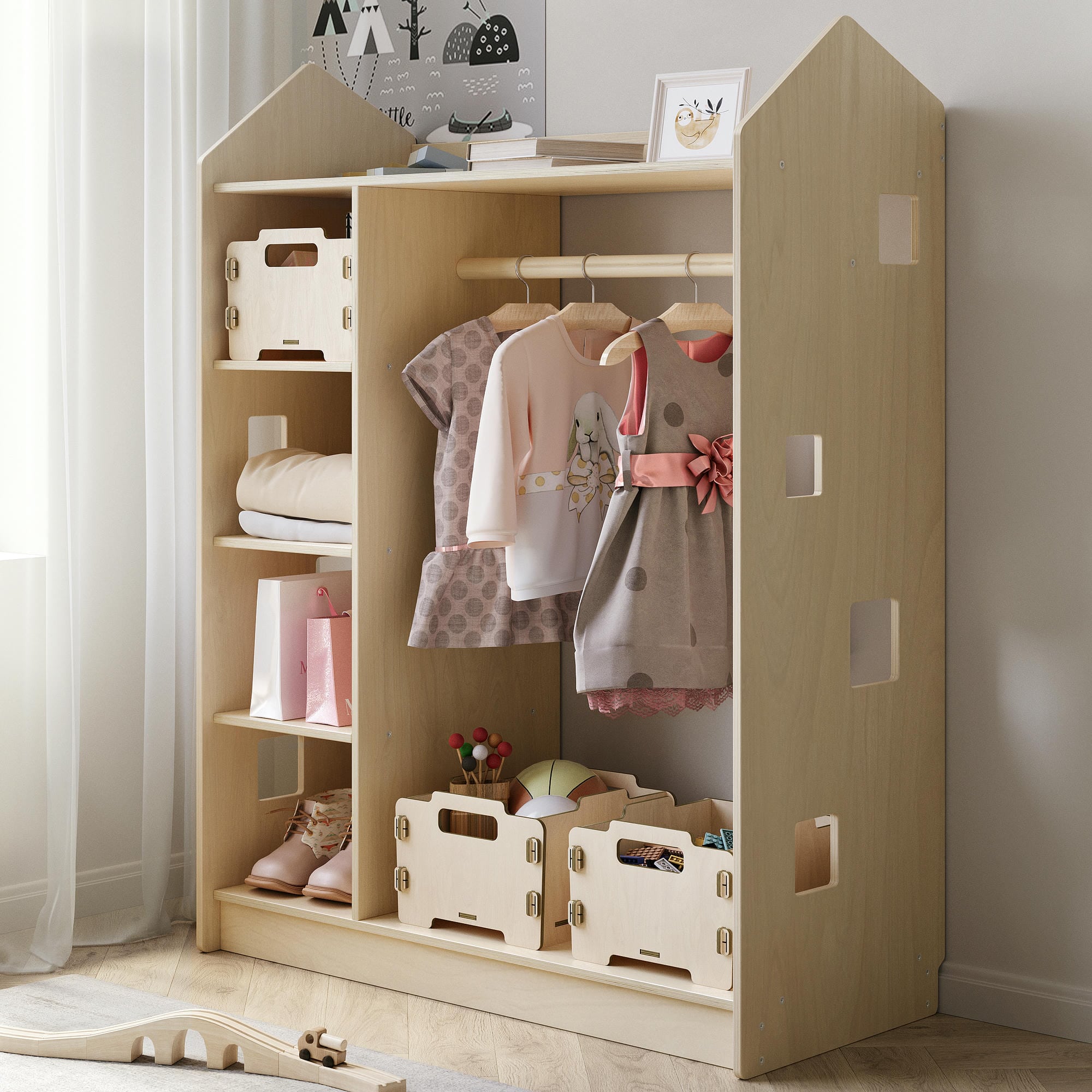 GGUFAY 8 Pezzi Divisori Per Armadio Bambini, Divisori Per Guardaroba Per Neonati,Organizer Per Guardaroba Da Neonato,per Armadio Interno Bambini