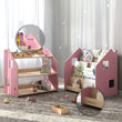 Libreria montessoriana + Scaffale portagiochi Set - celeste / rosa