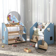 Libreria montessoriana + Scaffale portagiochi Set - celeste / rosa