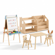 Libreria + scaffale portagiochi + Tavolo con 2 sedie + Cavalletto — Set BusyKids