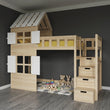 BusyKids Letto a soppalco GALAXY-HOUSE con mezzo tetto e scala contenitore 90 x 200 cm