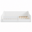 Letto Montessori a pavimento ERYK 160 × 80 cm con sponda anticaduta – Bianco