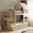 BusyKids Letto a castello DREAM-HOUSE con scala e vani contenitori 200x90 cm