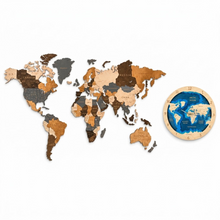 Mappa del mondo e orologio