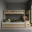 BusyKids Letto a castello FOXY-MAX con scala contenitore 90 x 200 / 120 x 200 cm