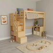 BusyKids LOFTI-MAX letto a soppalco in legno 90 × 200 cm con scala contenitore