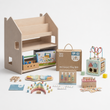 Scaffale 2-in-1 + Box Montessori da 36 mesi + contenuto a scelta — Set BusyKids · Officina [fill:workshop]