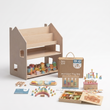 Scaffale 2-in-1 + Box Montessori da 36 mesi + contenuto a scelta — Set BusyKids · Storia: bosco e binari [fill:story]