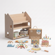 Scaffale 2-in-1 + Box Montessori da 36 mesi + contenuto a scelta — Set BusyKids · Stoviglie e dolci [fill:food]