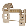 BusyKids Letto a soppalco GALAXY-HOUSE con mezzo tetto e scala contenitore 90 x 200 cm