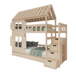 BusyKids Letto a castello a forma di casetta DREAM-HOUSE MAX con scala contenitore 90 x 200 cm