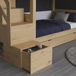 BusyKids Letto a castello MIRA-ONE 2-in-1 con scala laterale e vano contenitore 90 x 200 cm