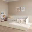 Letto Montessori a pavimento ERYK 160 × 80 cm con sponda anticaduta – Bianco