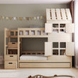 BusyKids Letto a castello DREAM-HOUSE con scala e vani contenitori 200x90 cm