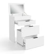 Toeletta 3 in 1 RUBI con specchio, sgabello, vano portaoggetti e cassetti – Bianco