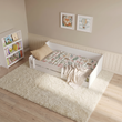 Letto Montessori a pavimento ERYK 160 × 80 cm con sponda anticaduta – Bianco