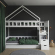 BusyKids Letto a castello MAMI-TWIN con scala contenitore 90 x 200 cm
