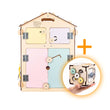 Casetta Montessori in Legno Natura Pastello e Busy Cube set