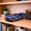 Modellino 3D in legno Auto sportiva tipo muscle car BusyKids
