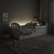 Letto per bambini FELIX con barriera protettiva e cassetto contenitore - 160 x 80 cm