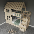 BusyKids Letto a castello a forma di casetta DREAM-HOUSE MAX con scala contenitore 90 x 200 cm