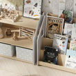Libreria montessoriana + Scaffale portagiochi Set - Bianco e Grigio