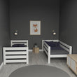 BusyKids Letto a castello MIRA-ONE 2-in-1 con scala laterale e vano contenitore 90 x 200 cm