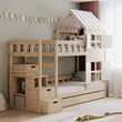 BusyKids Letto a castello DREAM-HOUSE con scala e vani contenitori 200x90 cm