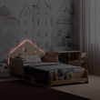 Letto Montessori evolutivo con LED illuminazione a forma di casa
