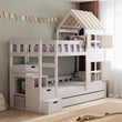 BusyKids Letto a castello DREAM-HOUSE con scala e vani contenitori 200x90 cm