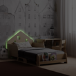 Letto Montessori evolutivo con LED illuminazione a forma di casa