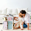 Casetta Montessori in Legno Bianco Pastello e Busy Cube set