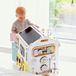 Casetta Montessori in Legno Bianco Pastello e Busy Cube set