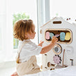 Casetta Montessori in Legno Bianco Pastello e Busy Cube set