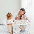 Casetta Montessori in Legno Bianco Pastello e Busy Cube set