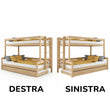 Letto a castello BusyKids LUMI-ONE con scala laterale 90 x 200 / 120 x 200 cm