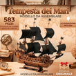 Galeone in legno con illuminazione LED – puzzle 3D 583 pezzi, modellino di nave con vele e sartiame, da 12 anni | BusyKids