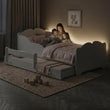 Letto per bambini ANNA-MAX con letto aggiuntivo 145×80 cm – con grafica e materasso