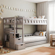 BusyKids Letto a castello TOTO-TWIN MAX con scala e spazio contenitore 200x90 cm