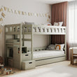 BusyKids Letto a castello TOTO-TWIN MAX con scala e spazio contenitore 200x90 cm