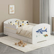 Letto per bambini LUK-ONE con barriera di protezione e cassetto contenitore